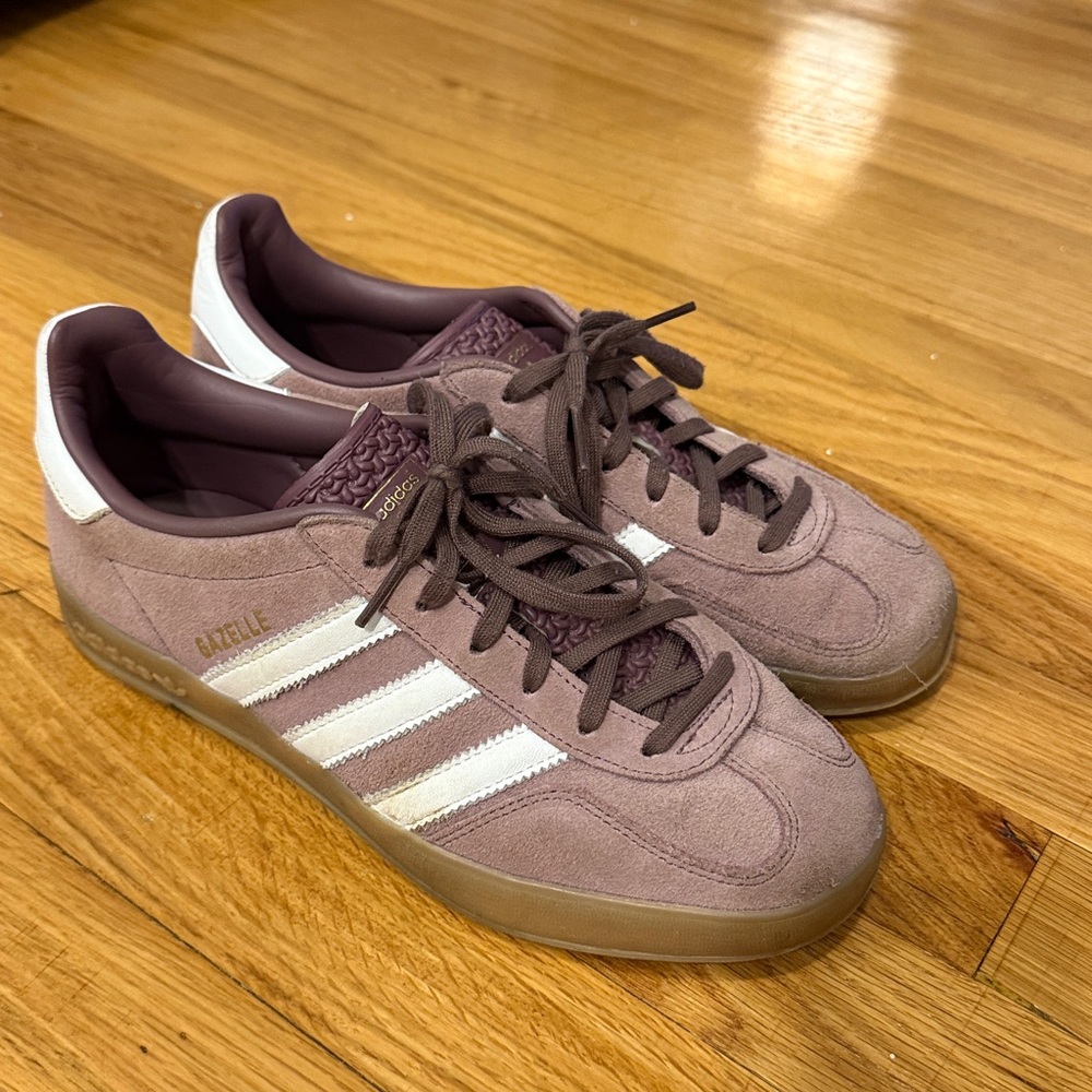 Adidas Plum Gazelle Sneakers with White Accents